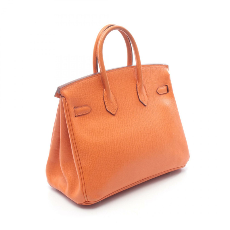 愛馬仕 Birkin 25 手袋 Epsom 皮革 橙色 二手 女士 SHW K-1