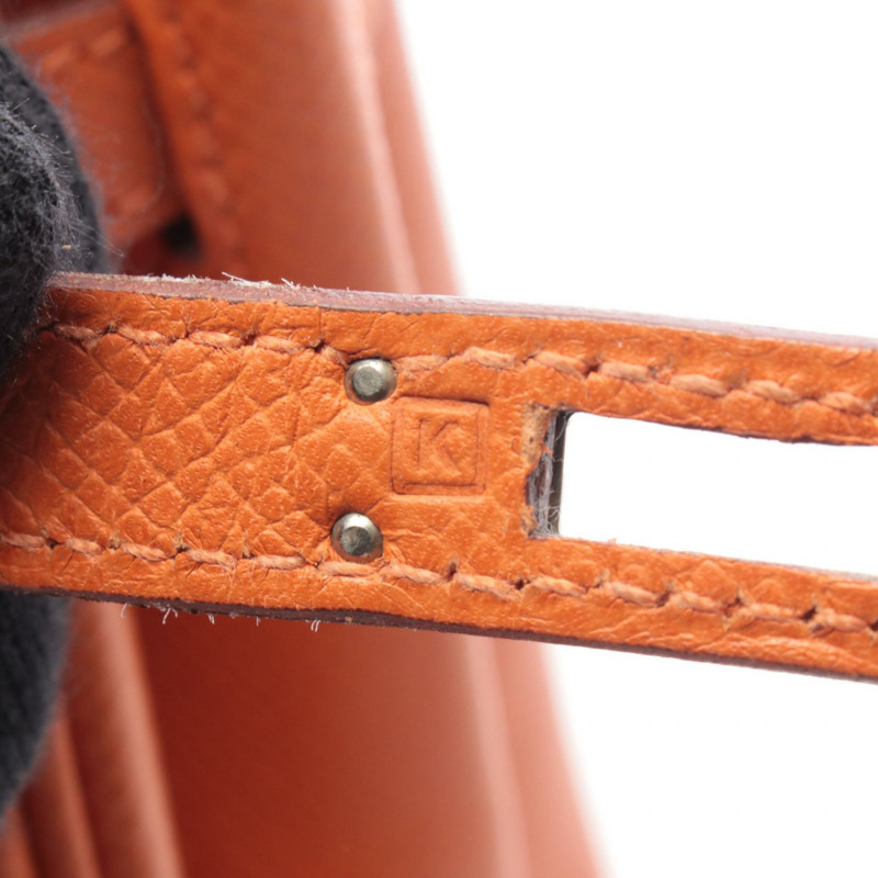 愛馬仕 Birkin 25 手袋 Epsom 皮革 橙色 二手 女士 SHW K-4