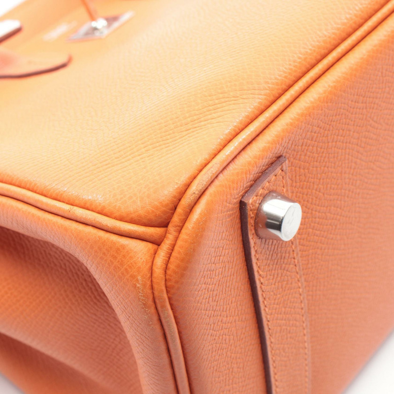 愛馬仕 Birkin 25 手袋 Epsom 皮革 橙色 二手 女士 SHW K-6