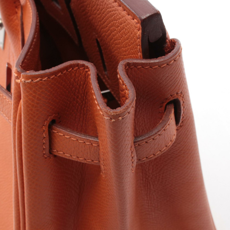 愛馬仕 Birkin 25 手袋 Epsom 皮革 橙色 二手 女士 SHW K-9