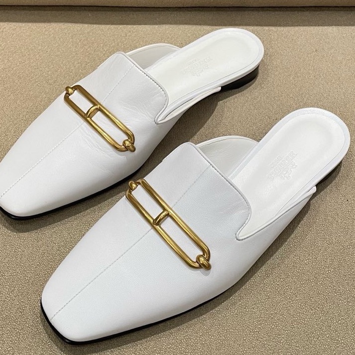 閒置未使用Hermes愛馬仕 豬鼻子穆勒半拖鞋  附件 單品-0