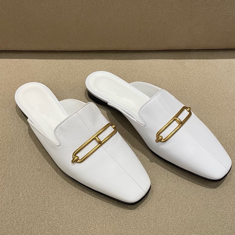 閒置未使用Hermes愛馬仕 豬鼻子穆勒半拖鞋  附件 單品-1