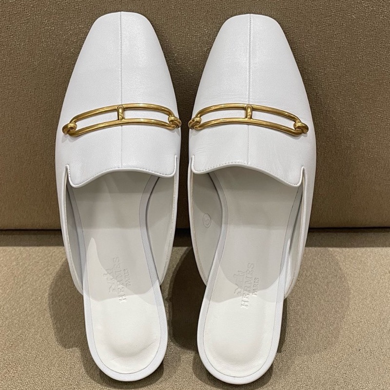 閒置未使用Hermes愛馬仕 豬鼻子穆勒半拖鞋  附件 單品-3