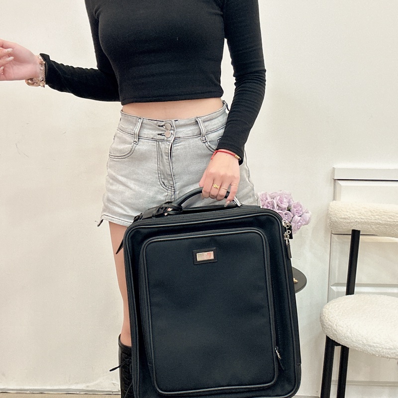 Gucci 黑色尼龍拉桿行李箱🧳 vintage 二手 中古 旅行-3