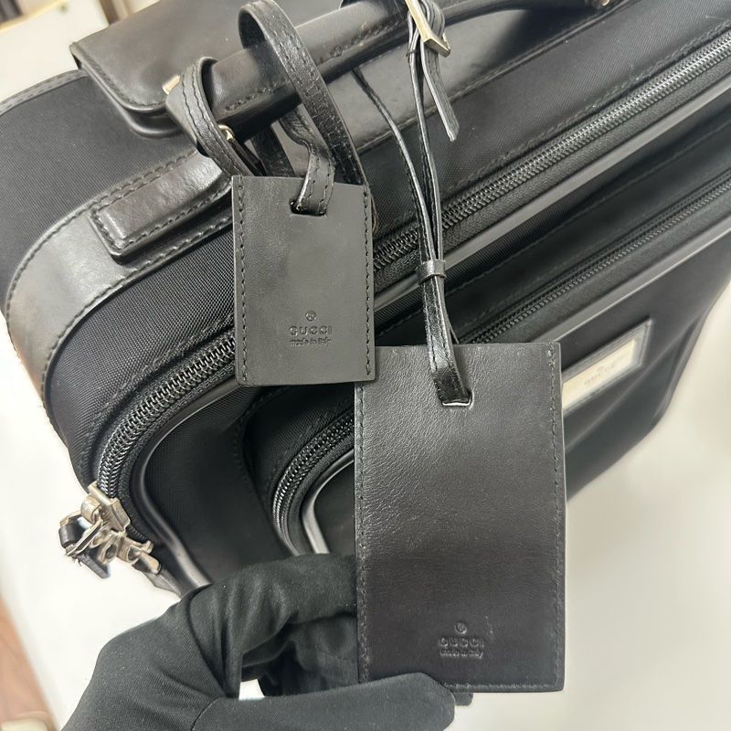 Gucci 黑色尼龍拉桿行李箱🧳 vintage 二手 中古 旅行-17