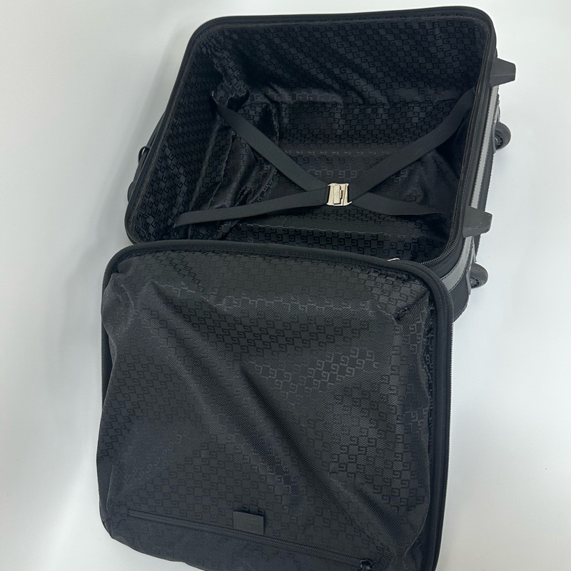 Gucci 黑色尼龍拉桿行李箱🧳 vintage 二手 中古 旅行-30