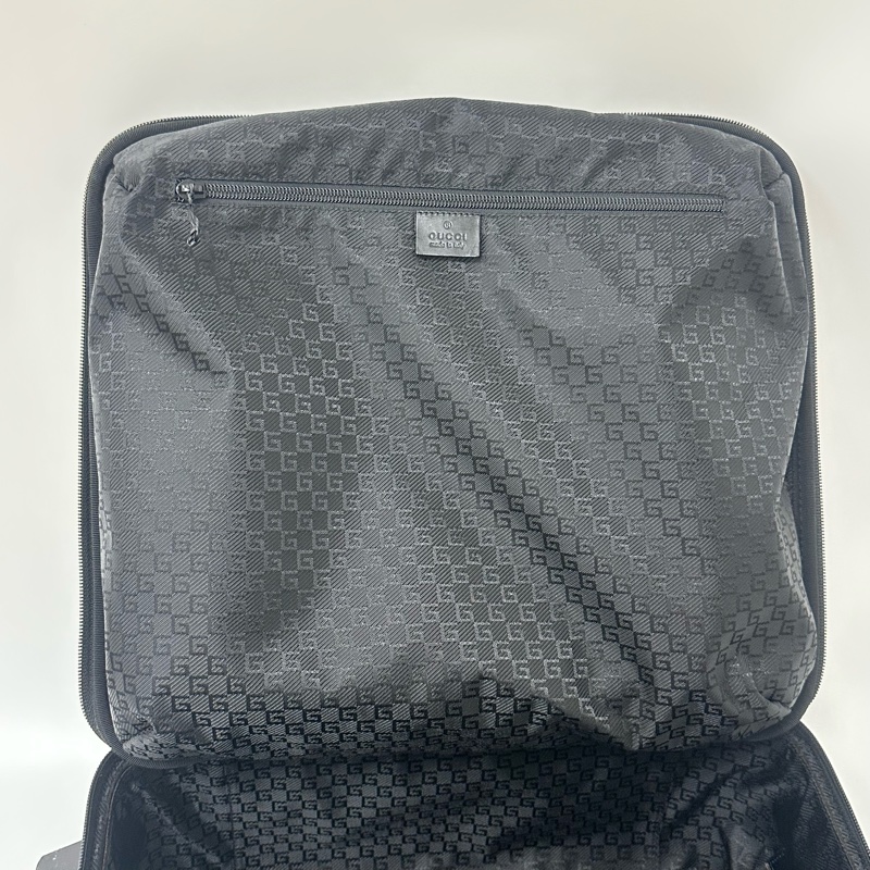 Gucci 黑色尼龍拉桿行李箱🧳 vintage 二手 中古 旅行-32