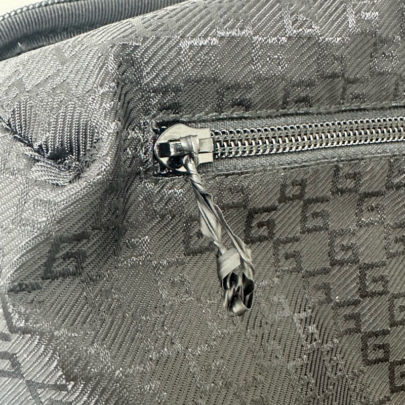 Gucci 黑色尼龍拉桿行李箱🧳 vintage 二手 中古 旅行-35