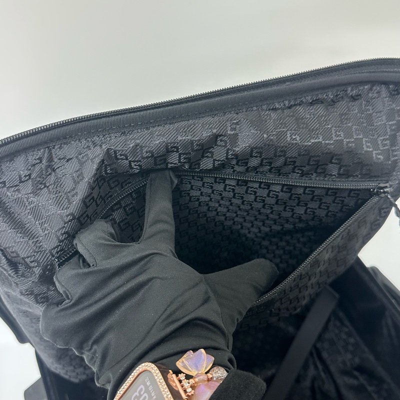 Gucci 黑色尼龍拉桿行李箱🧳 vintage 二手 中古 旅行-36