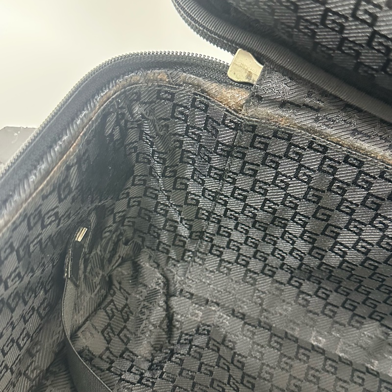 Gucci 黑色尼龍拉桿行李箱🧳 vintage 二手 中古 旅行-37