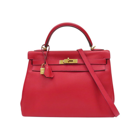 紅色 TC牛皮 Kelly 32 兩用包 T刻 金釦【HERMES 愛馬仕】