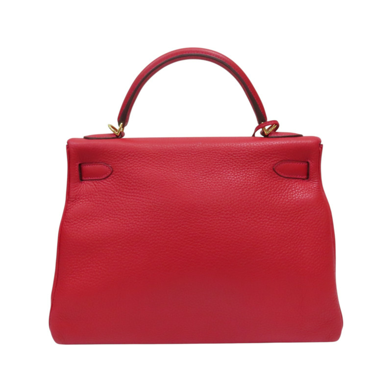紅色 TC牛皮 Kelly 32 兩用包 T刻 金釦【HERMES 愛馬仕】-1