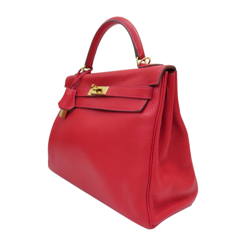 紅色 TC牛皮 Kelly 32 兩用包 T刻 金釦【HERMES 愛馬仕】-2