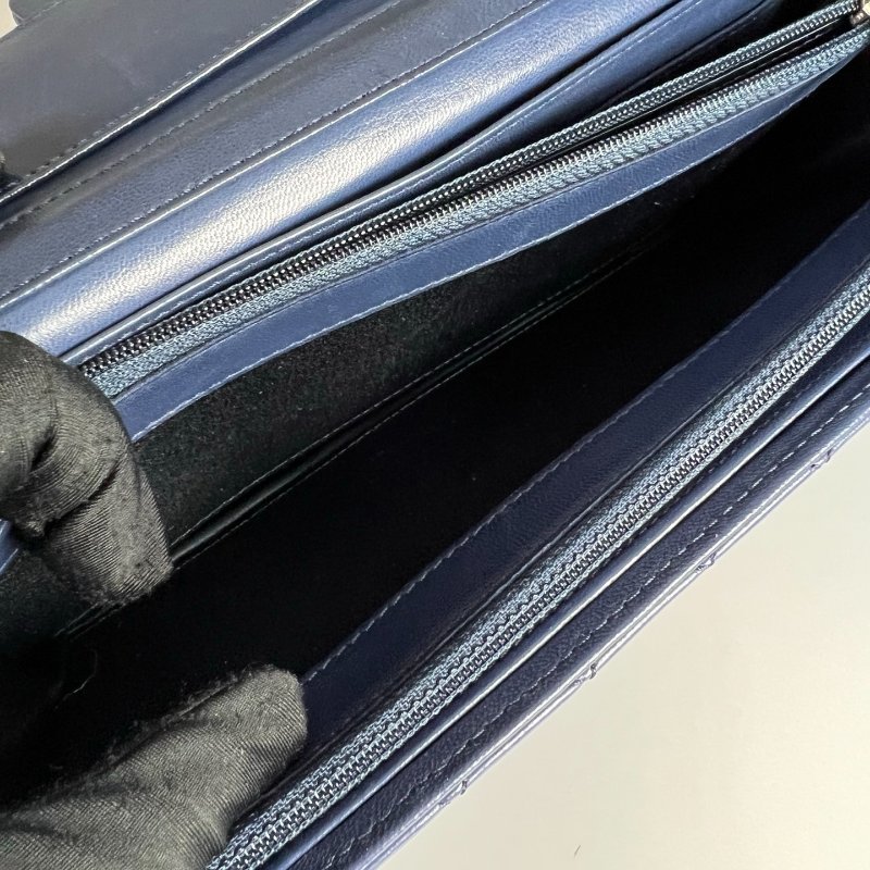 CHANEL WOC長款羊皮藍 保卡款14開-6