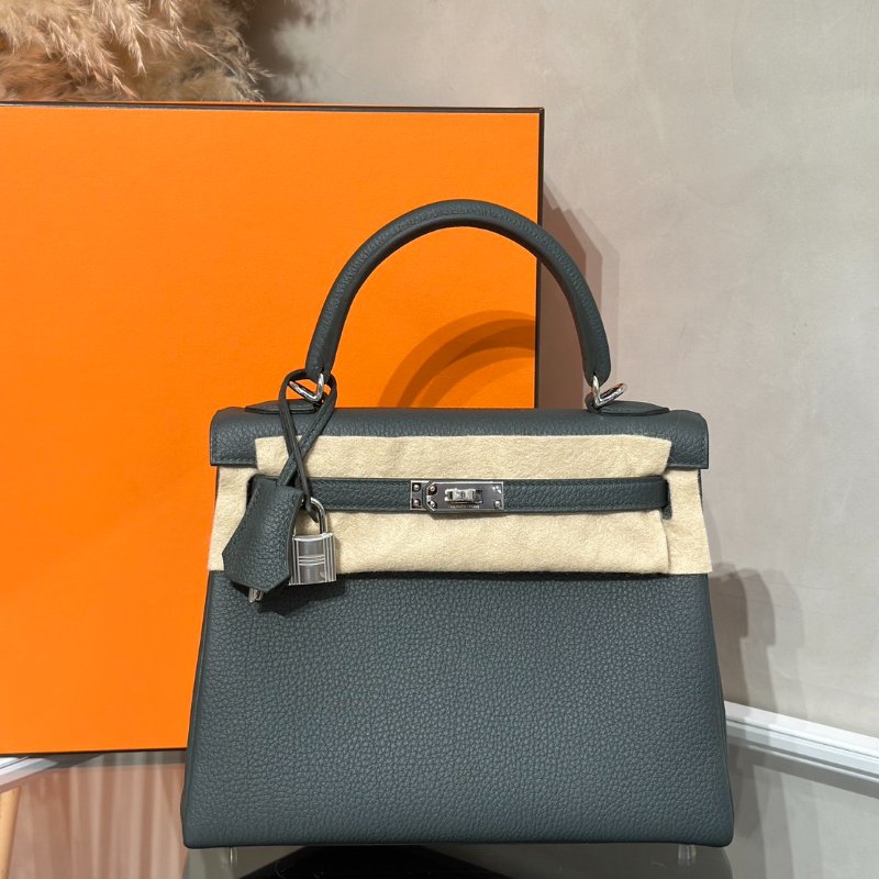 HERMES Kelly 25 - 灰綠銀 K-0