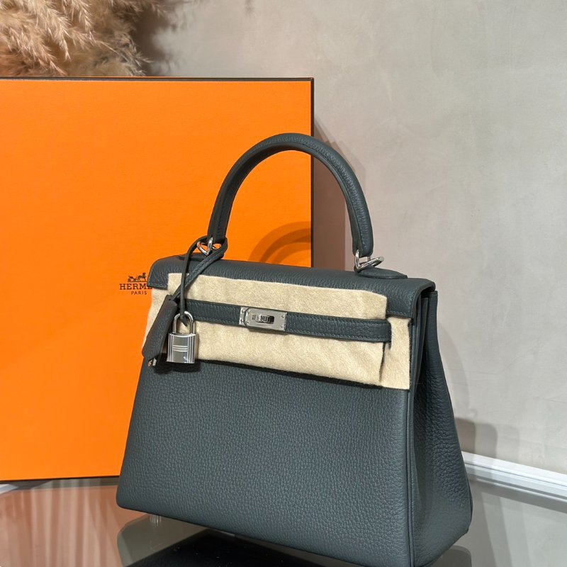 HERMES Kelly 25 - 灰綠銀 K-2