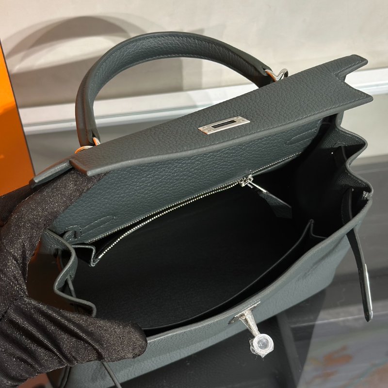 HERMES Kelly 25 - 灰綠銀 K-5