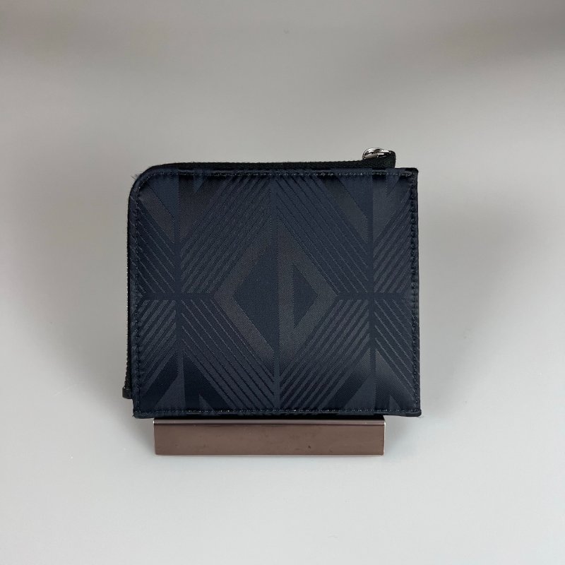 DIOR 短夾 黑鑽石菱格L字拉鍊短夾-1