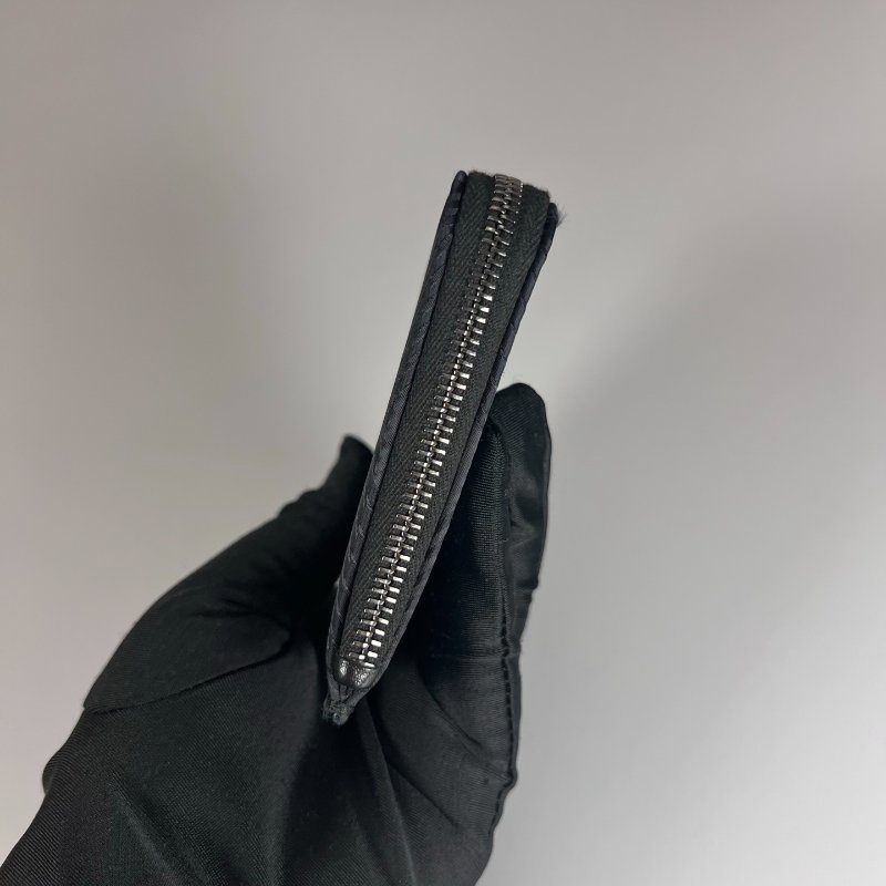 DIOR 短夾 黑鑽石菱格L字拉鍊短夾-2