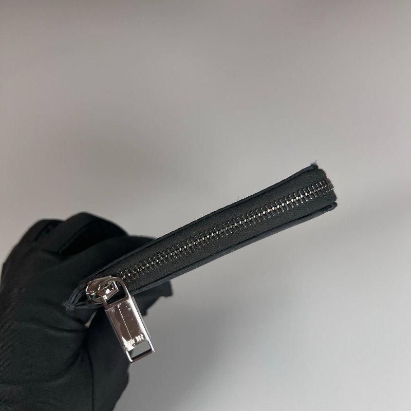 DIOR 短夾 黑鑽石菱格L字拉鍊短夾-3