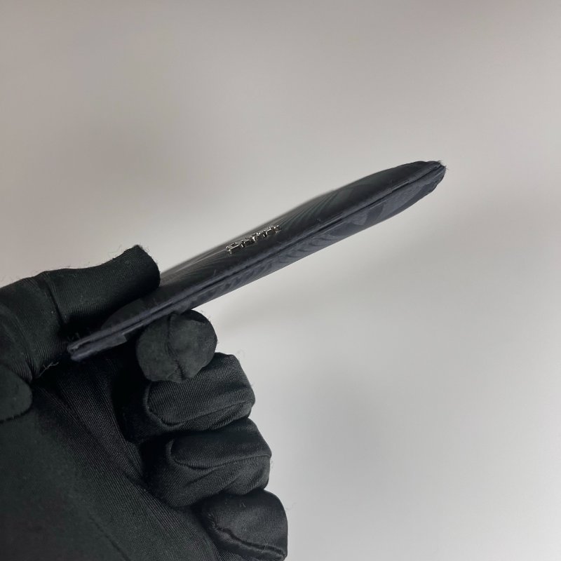 DIOR 短夾 黑鑽石菱格L字拉鍊短夾-4