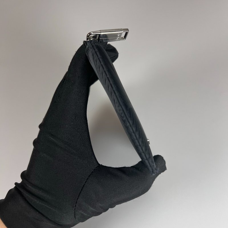 DIOR 短夾 黑鑽石菱格L字拉鍊短夾-5