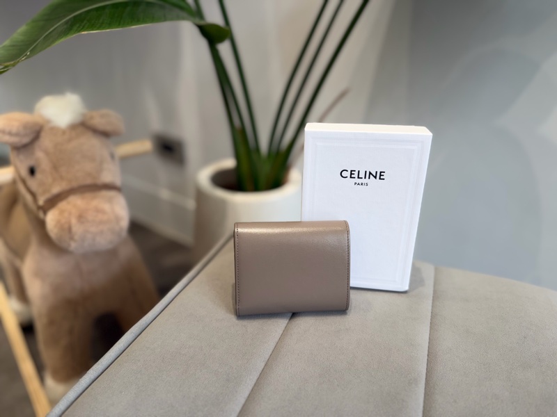 Celine 凱旋門真皮三折短夾-1
