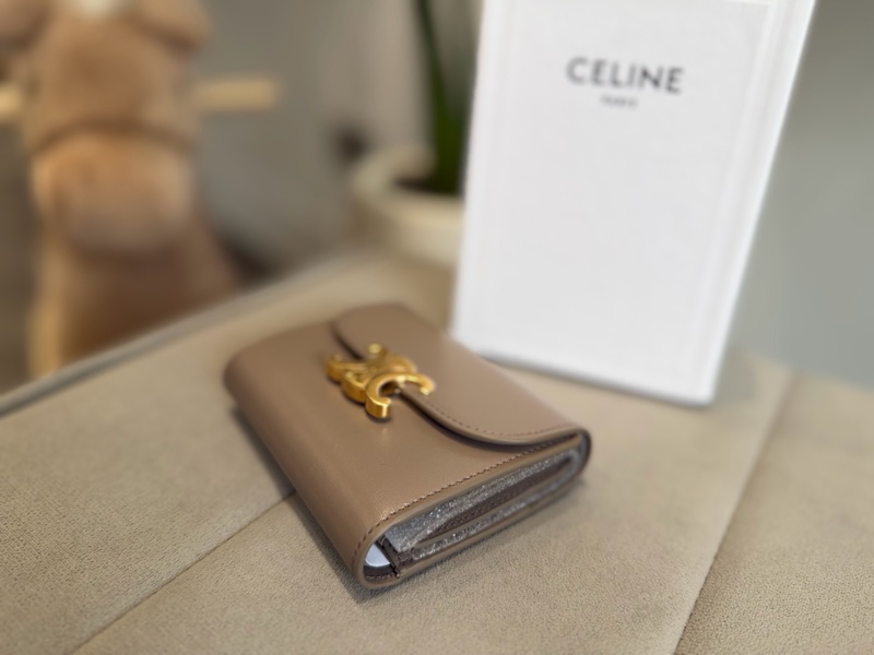 Celine 凱旋門真皮三折短夾-2