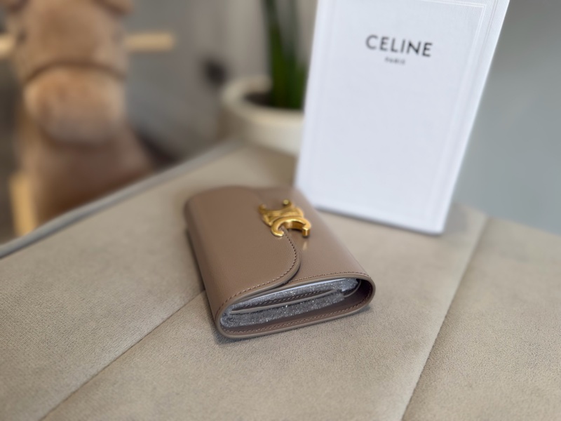 Celine 凱旋門真皮三折短夾-3