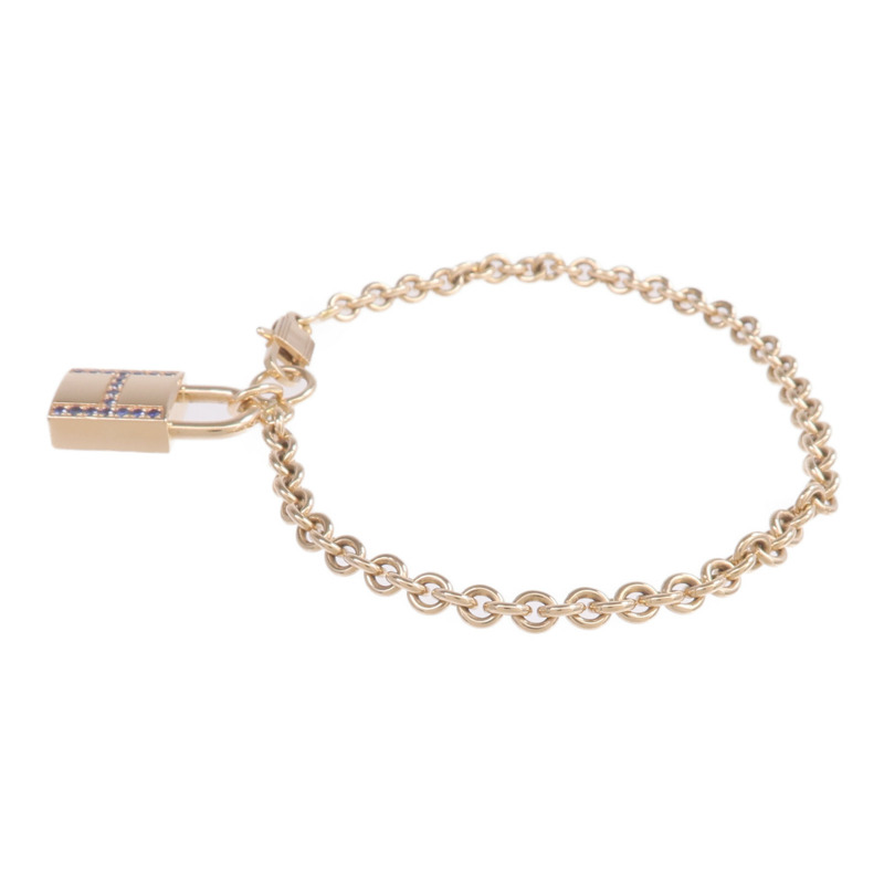 HERMES 18K玫瑰金/藍寶石Amulettes Cadenas Bracelet手鏈-1