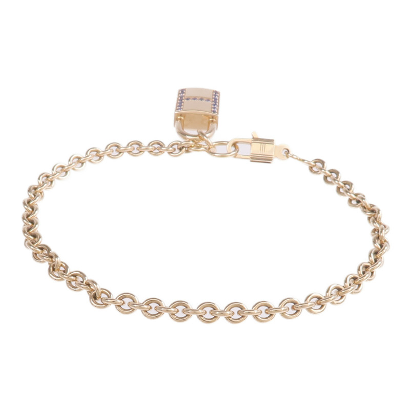 HERMES 18K玫瑰金/藍寶石Amulettes Cadenas Bracelet手鏈-2