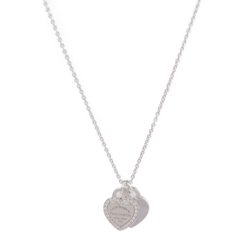 TIFFANY＆CO 18K白金Return to Tiffany Heart Diamond鑽石項鍊