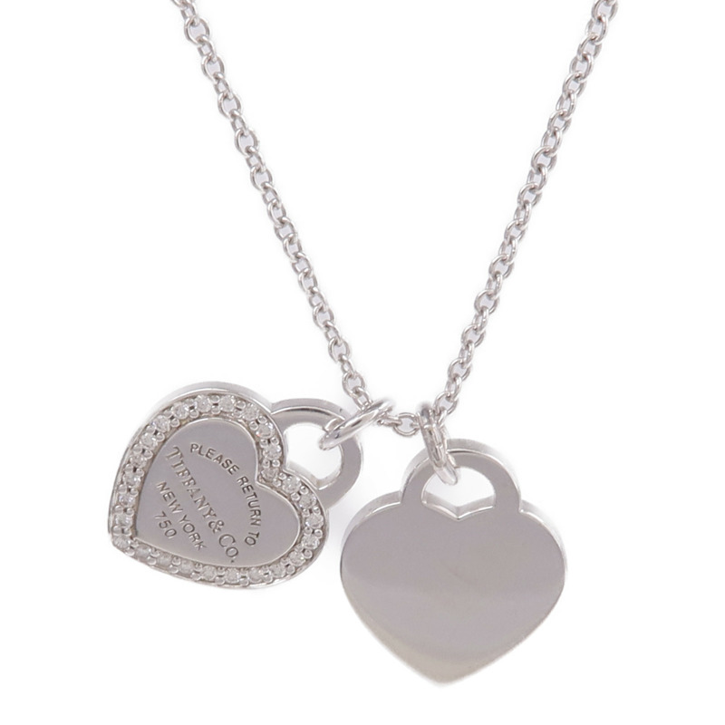 TIFFANY＆CO 18K白金Return to Tiffany Heart Diamond鑽石項鍊-2