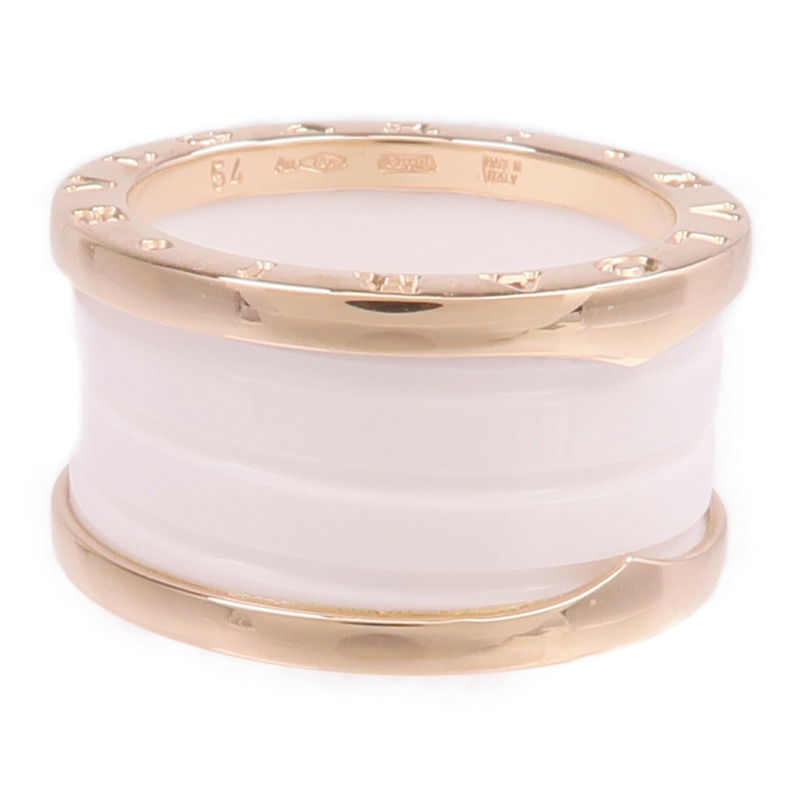 BVLGARI 18K玫瑰金/陶瓷B-zero1戒指BVLGARI#54/US#6.5-1