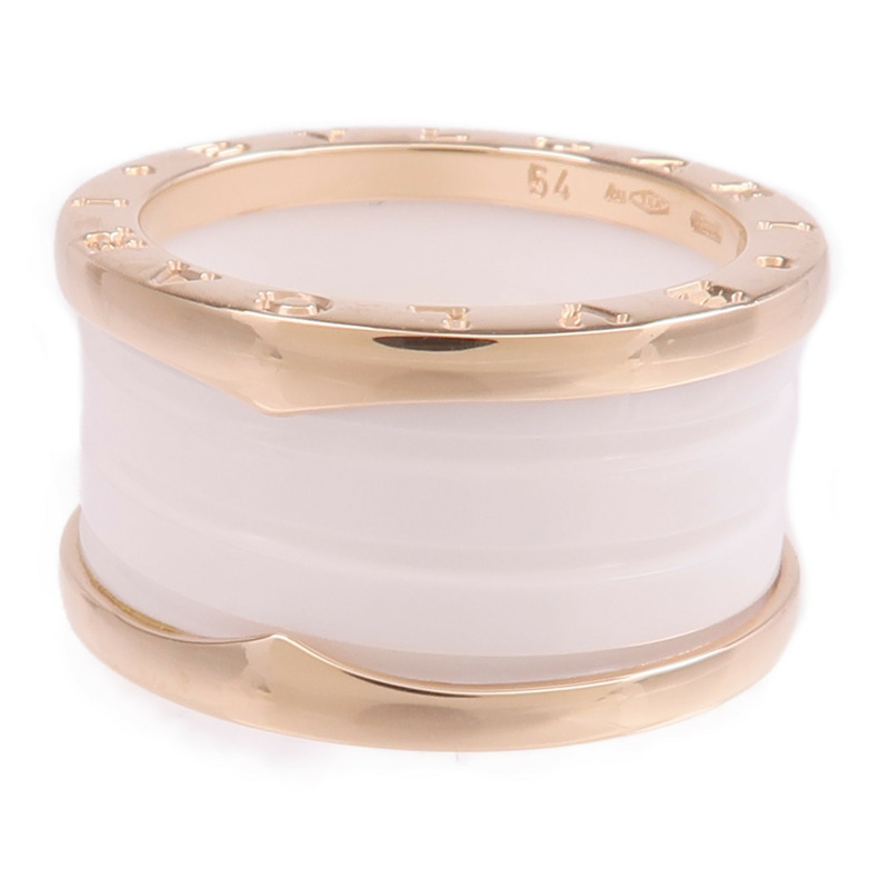 BVLGARI 18K玫瑰金/陶瓷B-zero1戒指BVLGARI#54/US#6.5-2