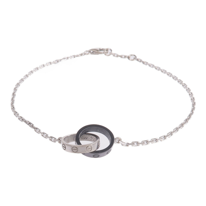 CARTIER 18K白金/陶瓷Baby Love Bracelet手鏈-0