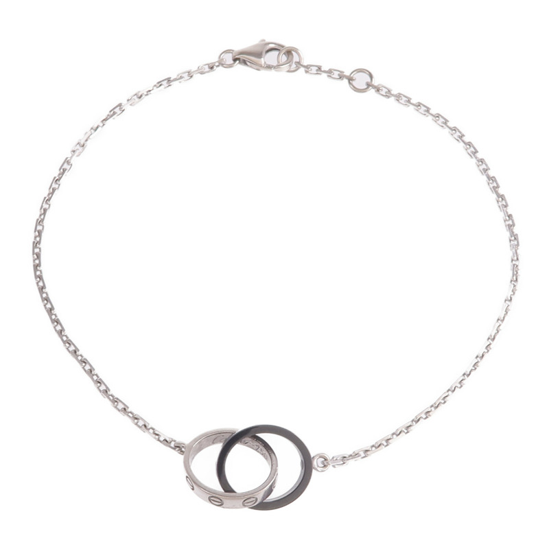 CARTIER 18K白金/陶瓷Baby Love Bracelet手鏈-3