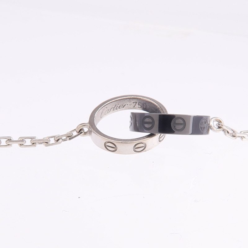 CARTIER 18K白金/陶瓷Baby Love Bracelet手鏈-6