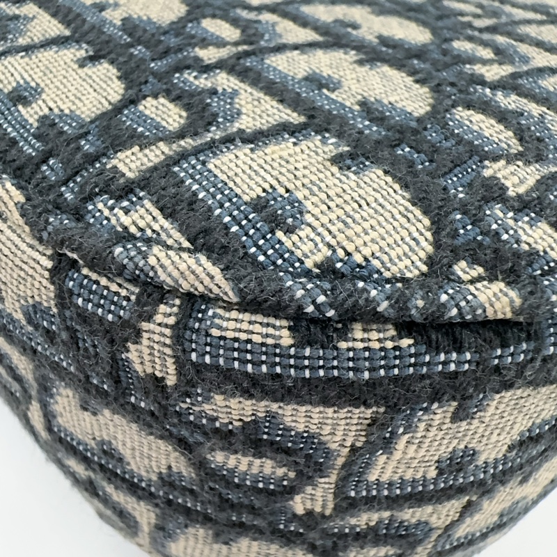 Dior 緹花拼黑牛皮下蓋斜背郵差包-12