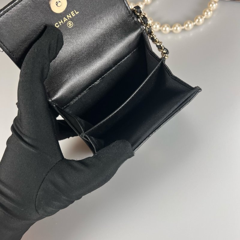 CHANEL 珍珠小廢包羊皮黑 AP2583/保卡款31開-6