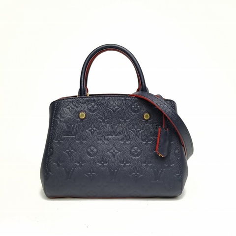 LOUIS VUITTON Montaigne蒙田BB29藍色牛皮金扣2017