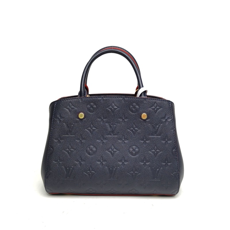 LOUIS VUITTON Montaigne蒙田BB29藍色牛皮金扣2017-2