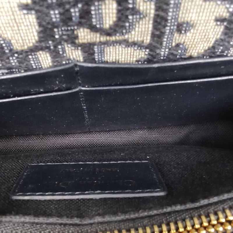 DIOR 30Montaigne蒙田二合一WOC腰包墨藍色帆布金扣-5