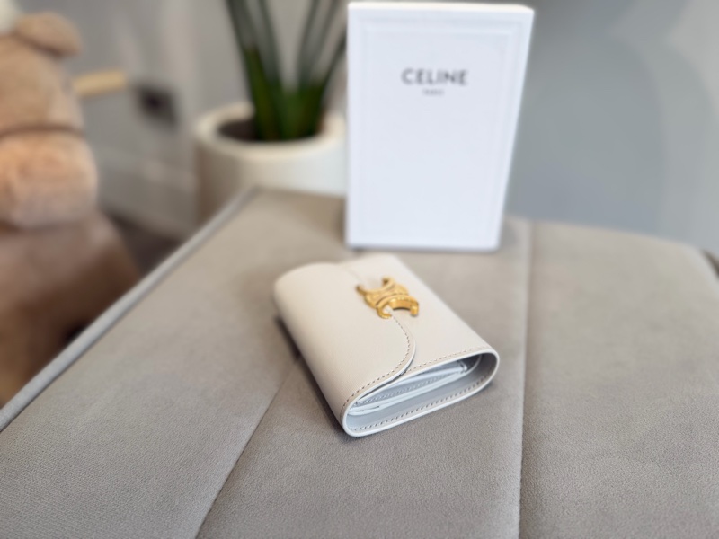 Celine 凱旋門真皮短夾-4