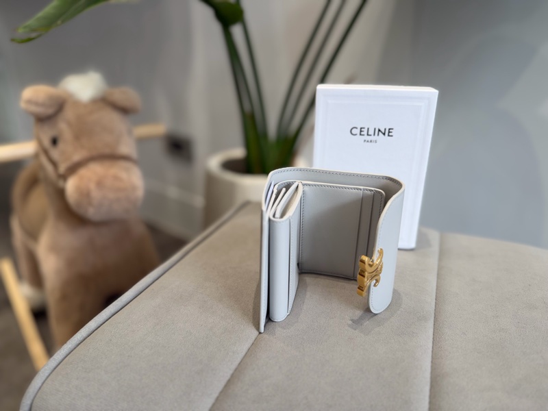 Celine 凱旋門真皮短夾-6
