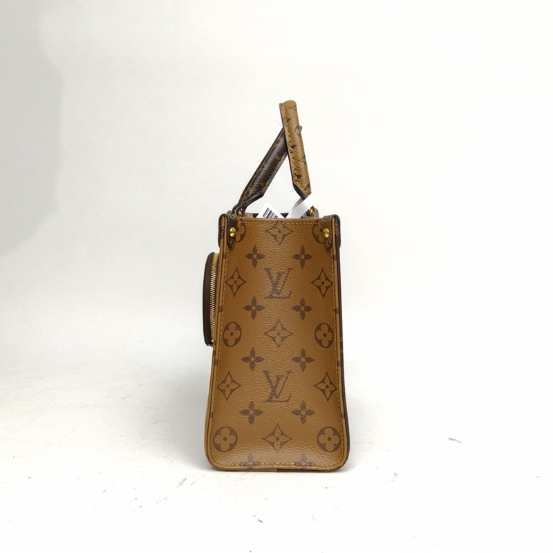 LOUIS VUITTON Onthego小號25二合一寬肩帶老花PVC金扣晶片-1