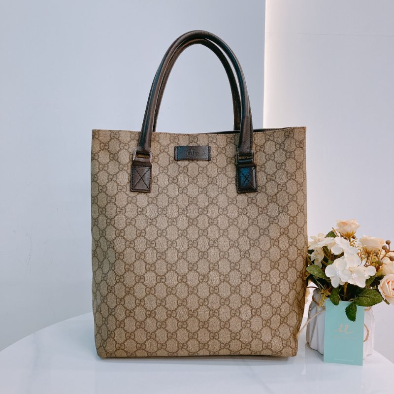 MS0608 Gucci 古馳復古經典花紋手提包包 GG Supreme Vertical Tote Canvas-0
