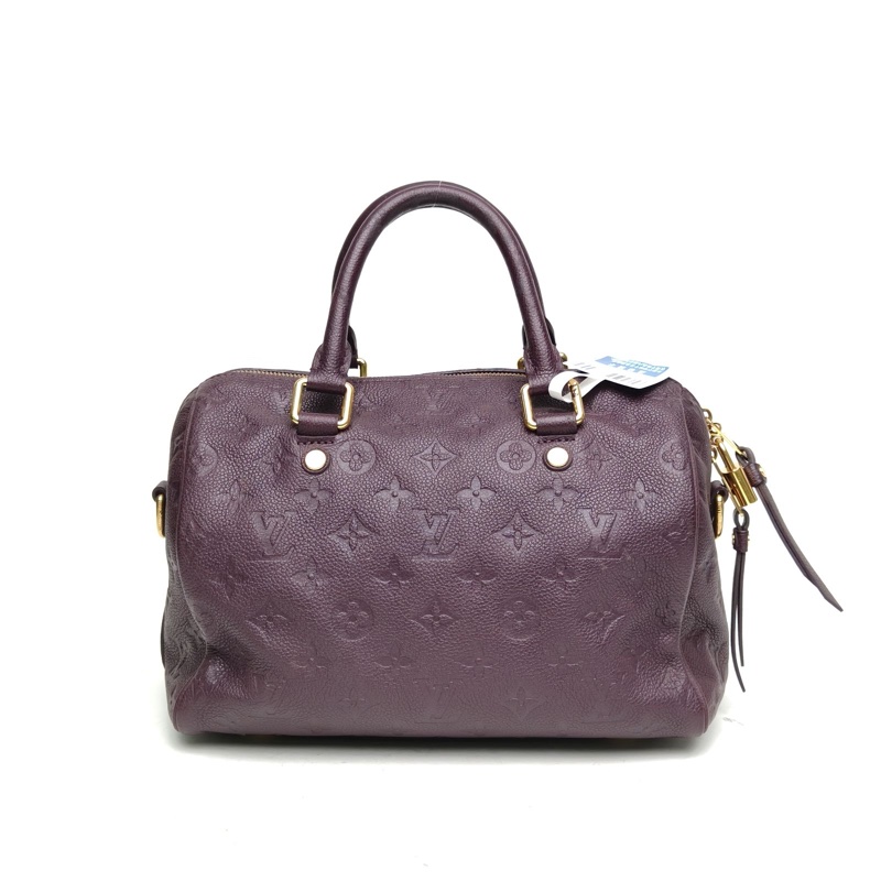 LOUIS VUITTON Speedy25配肩帶紫色牛皮2012-2