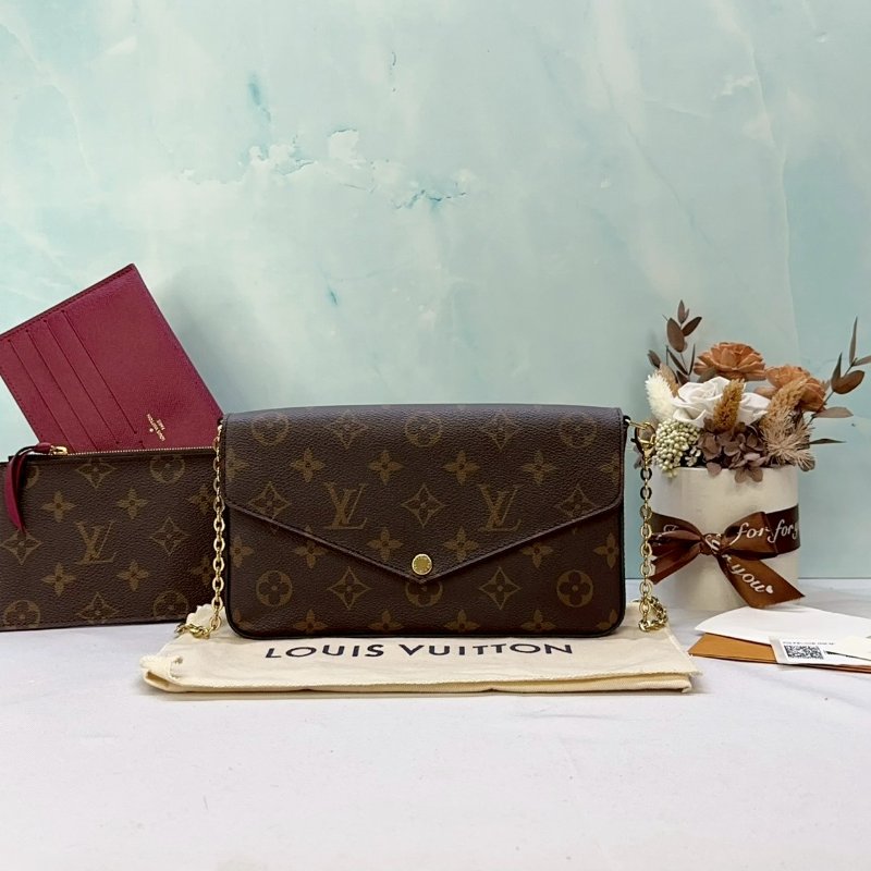 LV 老花三合一鏈帶包-0