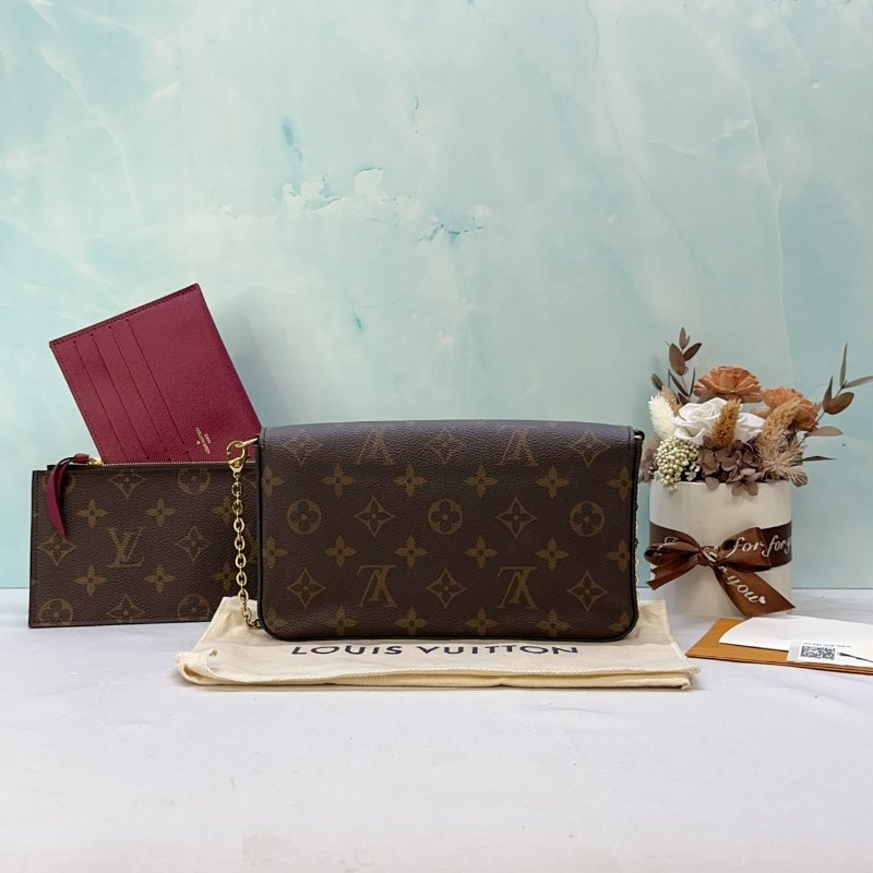 LV 老花三合一鏈帶包-1